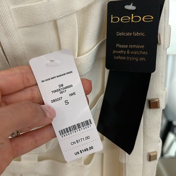 Bebe white studded midi dress /women’s size small/ NWT - Picture 6 of 9